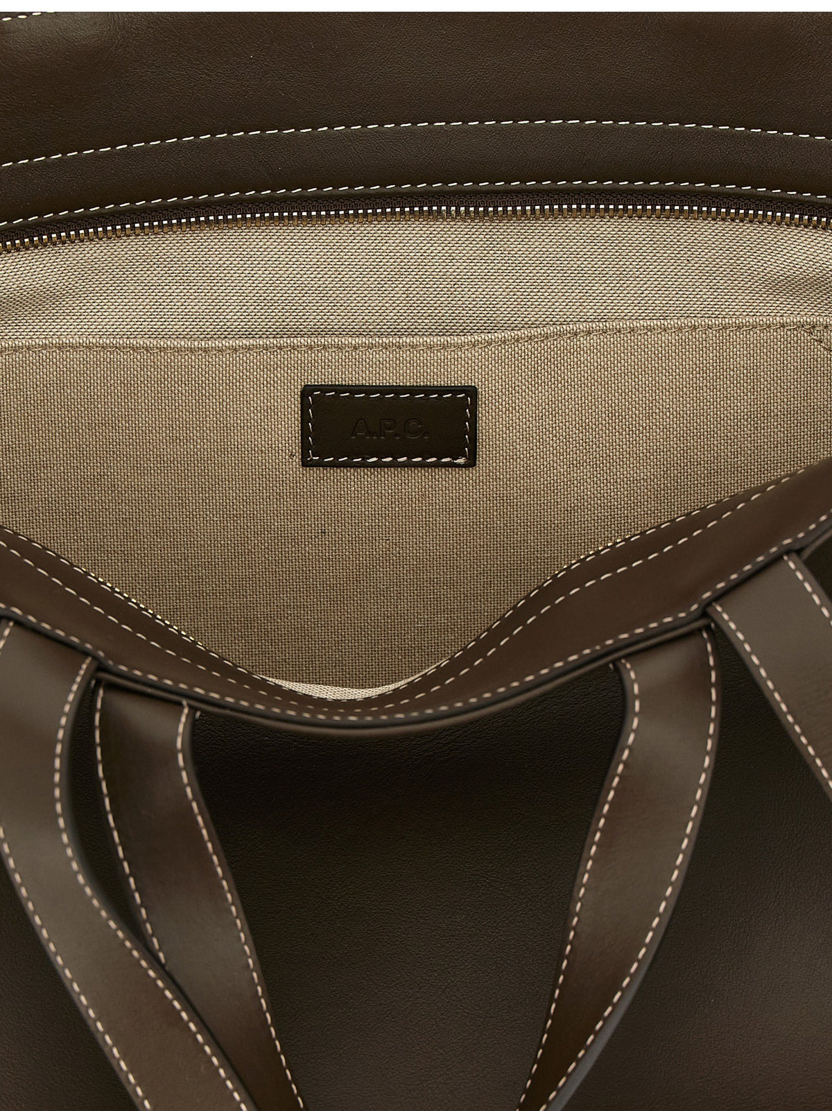 A.P.C Le Drummer Large Shopping Bag Brown, view 4