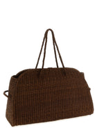 JACQUEMUS Le Grand Turismo Raphia Shopping Bag Brown, view 2