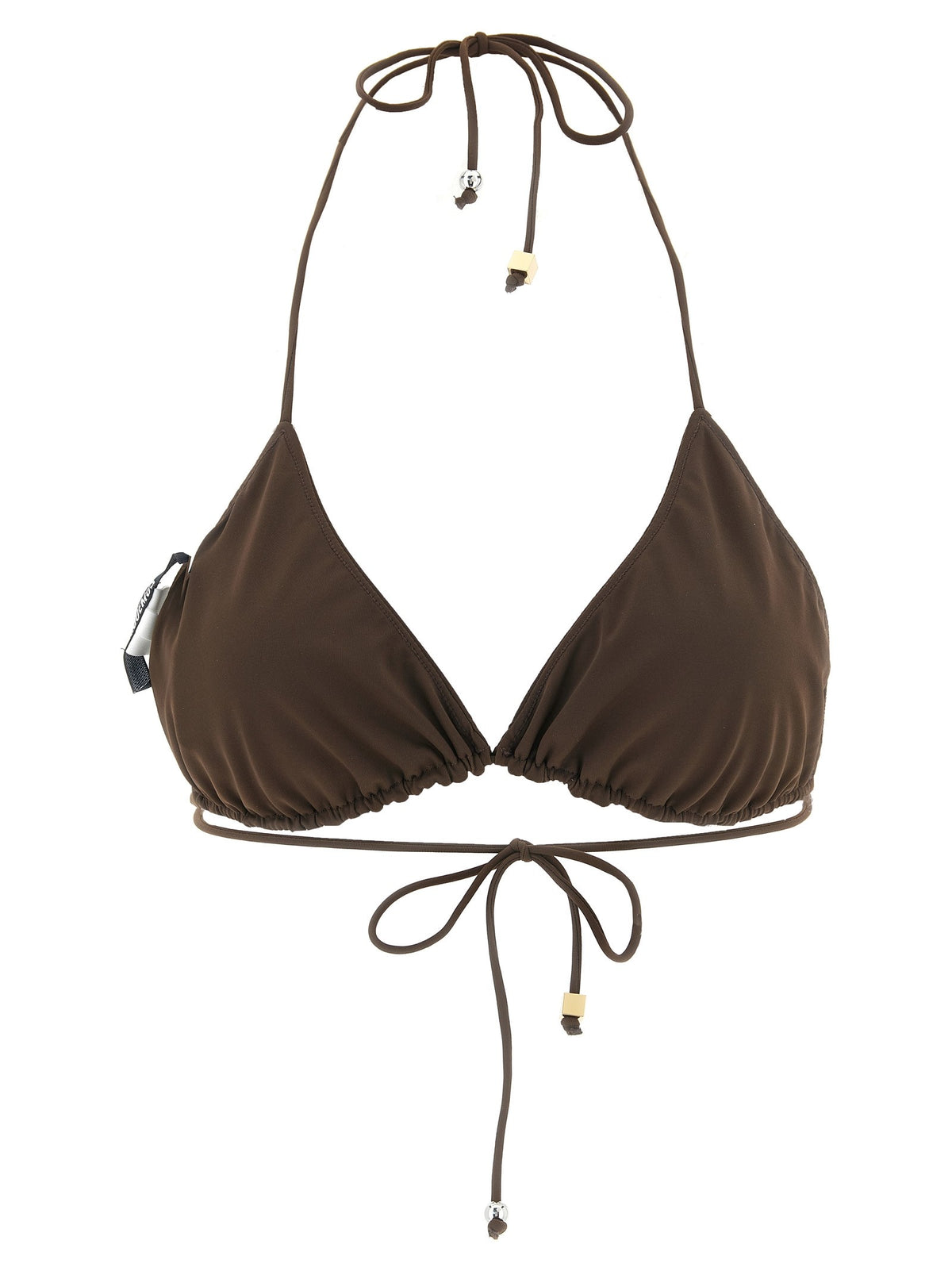 JACQUEMUS Le Haut De Plage Triangle Bikini Top Brown, view 2