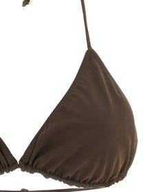 JACQUEMUS Le Haut De Plage Triangle Bikini Top Brown, view 3