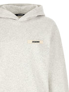 JACQUEMUS Le Hoodie Gros Grain Hoodie Grey, view 3