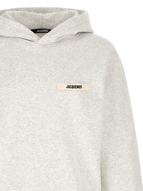 JACQUEMUS Le Hoodie Gros Grain Hoodie Grey, view 3