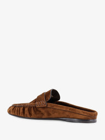 Saint Laurent Women's Le Loafer Moc Suede Loafer Brown