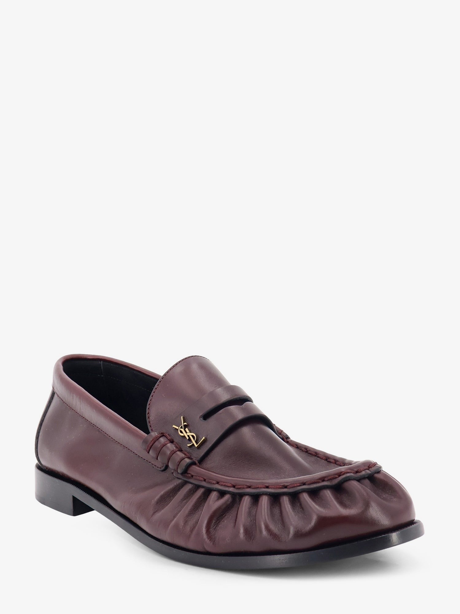 Saint Laurent Men's Le Loafer Leather Loafers Red