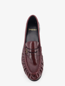 Saint Laurent Men's Le Loafer Leather Loafers Red