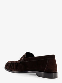 Saint Laurent Women's Le Loafer Suede Loafers Gold, view 3