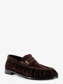 Saint Laurent Women's Le Loafer Suede Loafers Gold, view 2