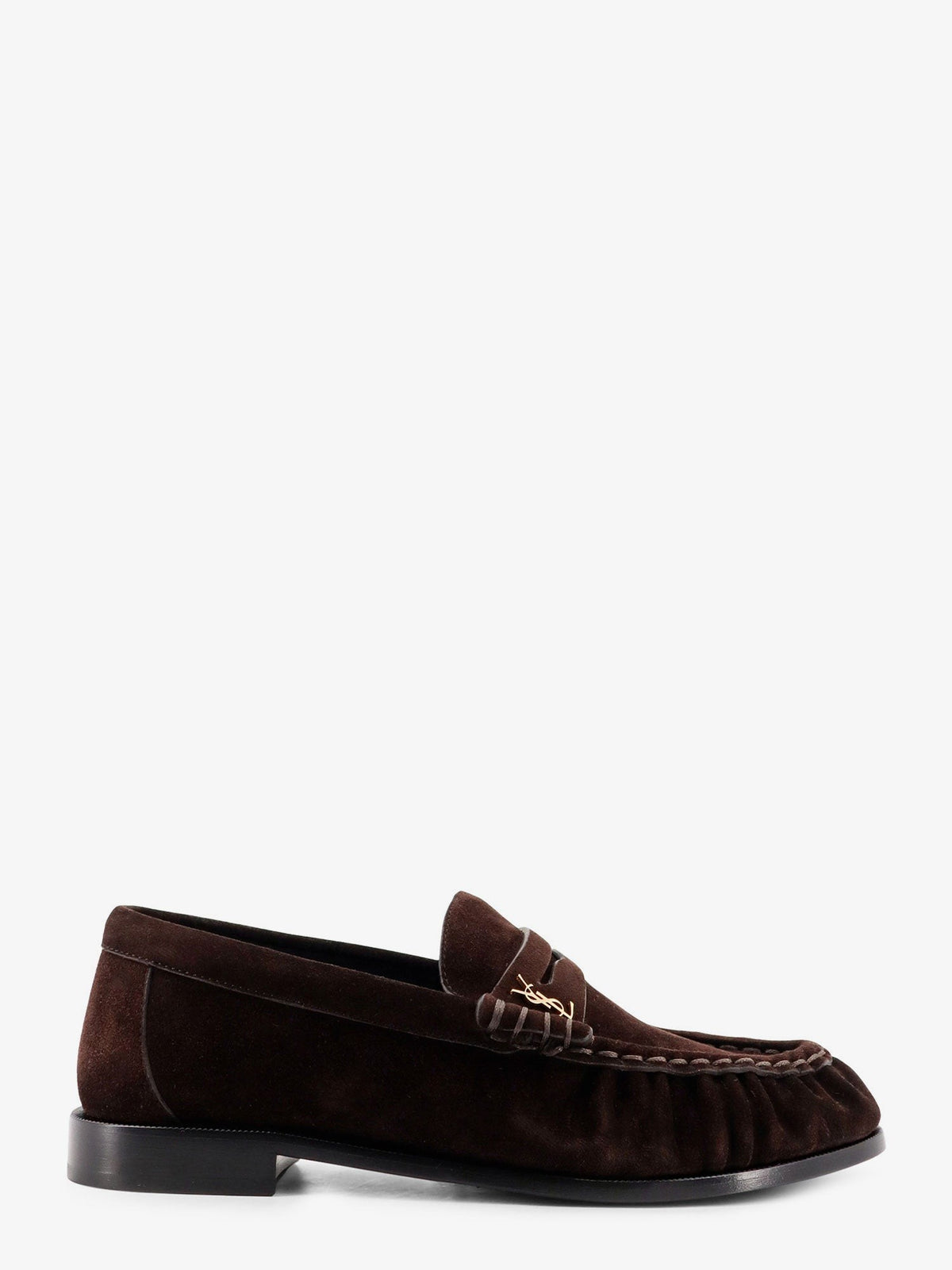 Saint Laurent Women's Le Loafer Suede Loafers Gold