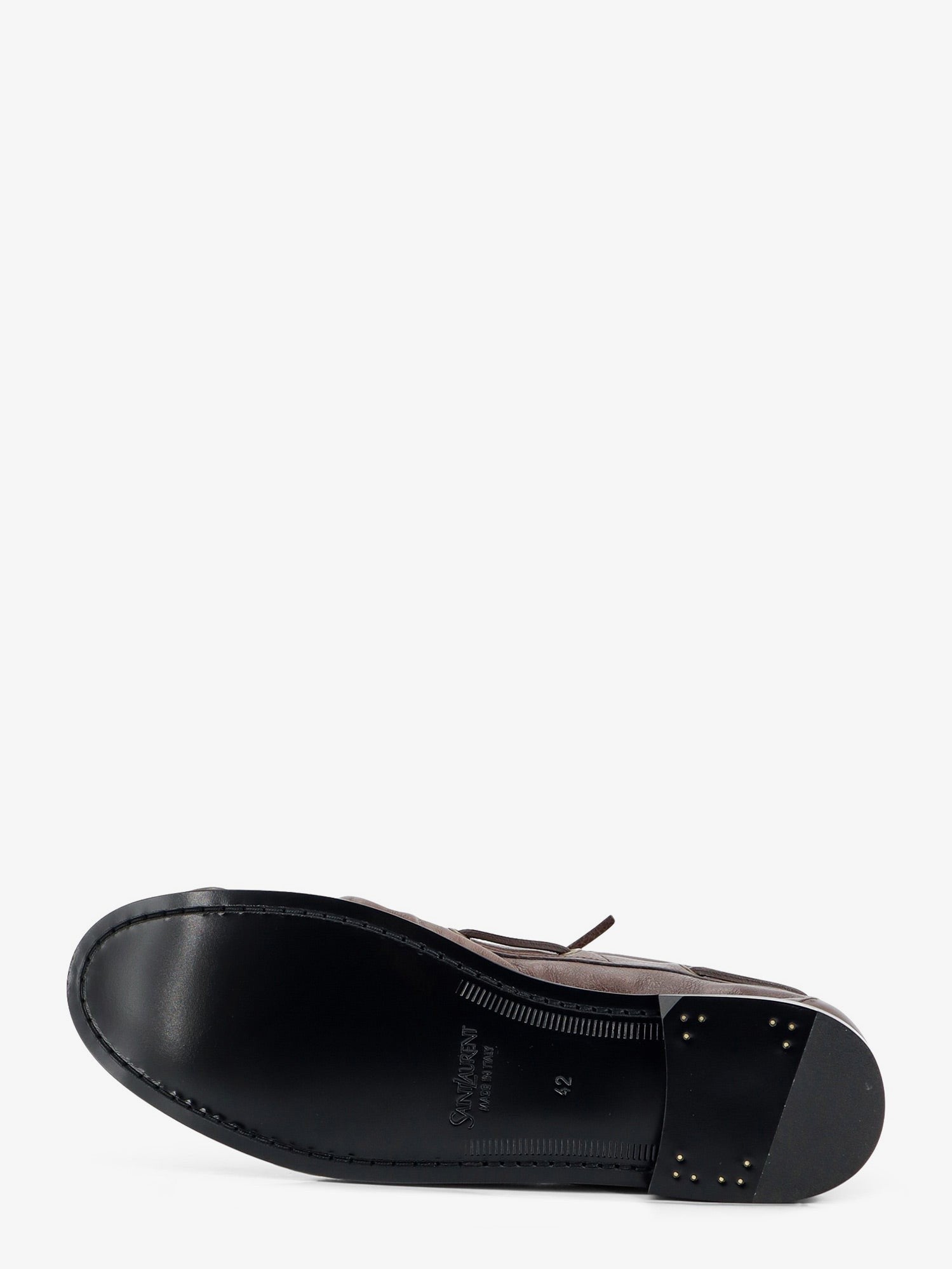 Saint Laurent Men's Le Loafer Bateau Leather Loafers Brown