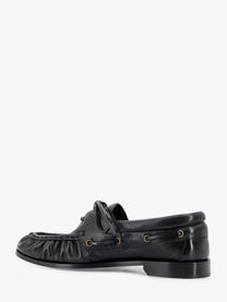 Saint Laurent Men's Le Loafer Bateau Leather Loafers Black