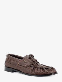 Saint Laurent Men's Le Loafer Bateau Leather Loafers Brown