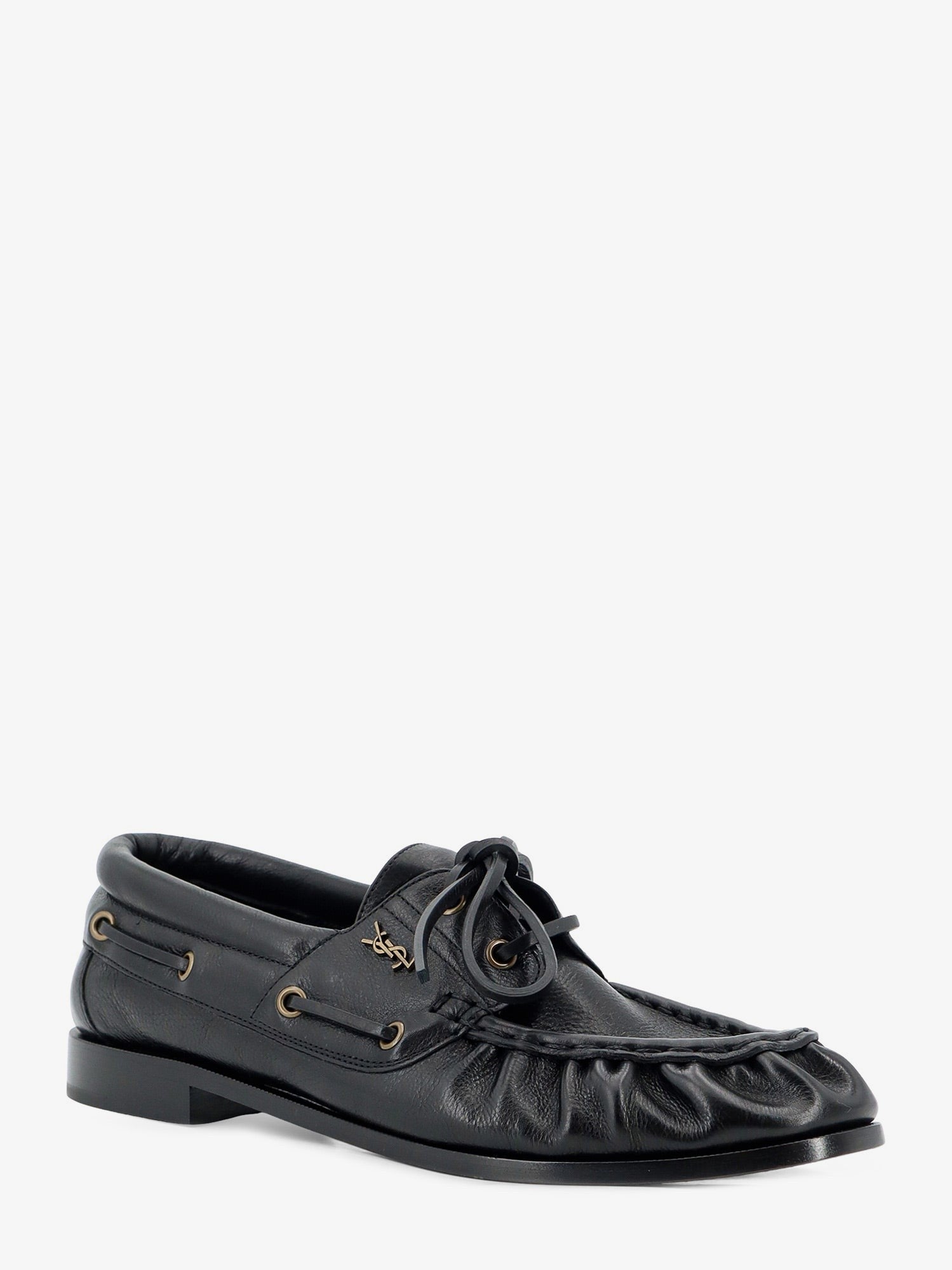 Saint Laurent Men's Le Loafer Bateau Leather Loafers Black