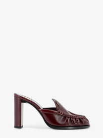 Saint Laurent Women's Le Loafer Leather Sandals Red