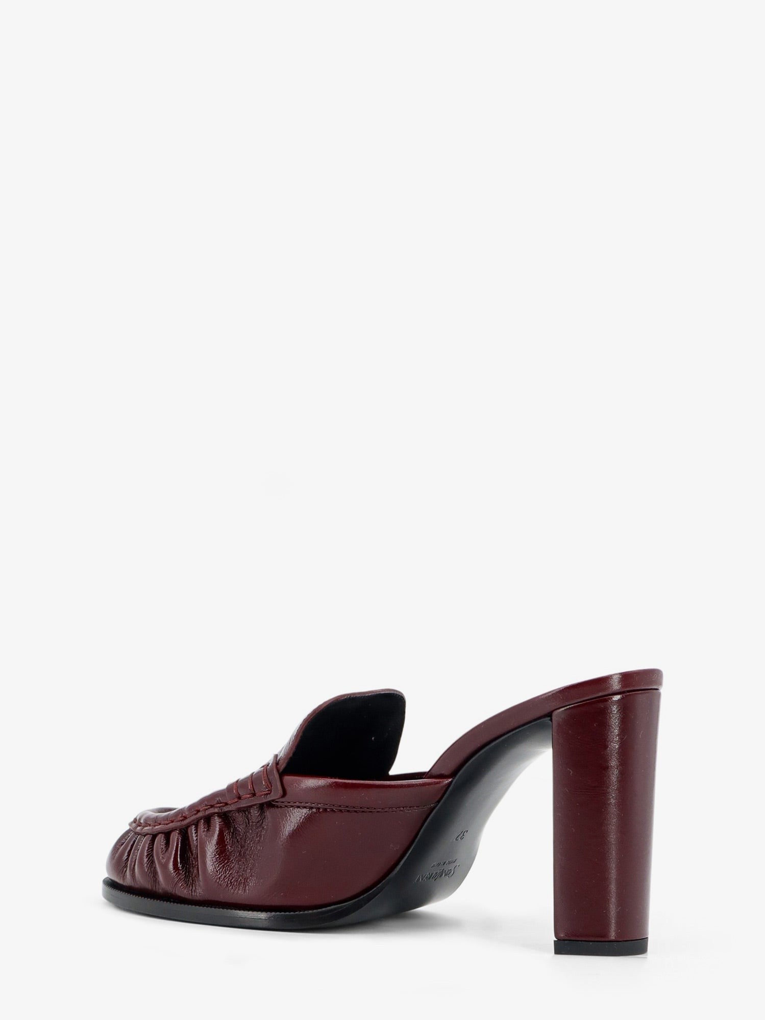Saint Laurent Women's Le Loafer Leather Sandals Red