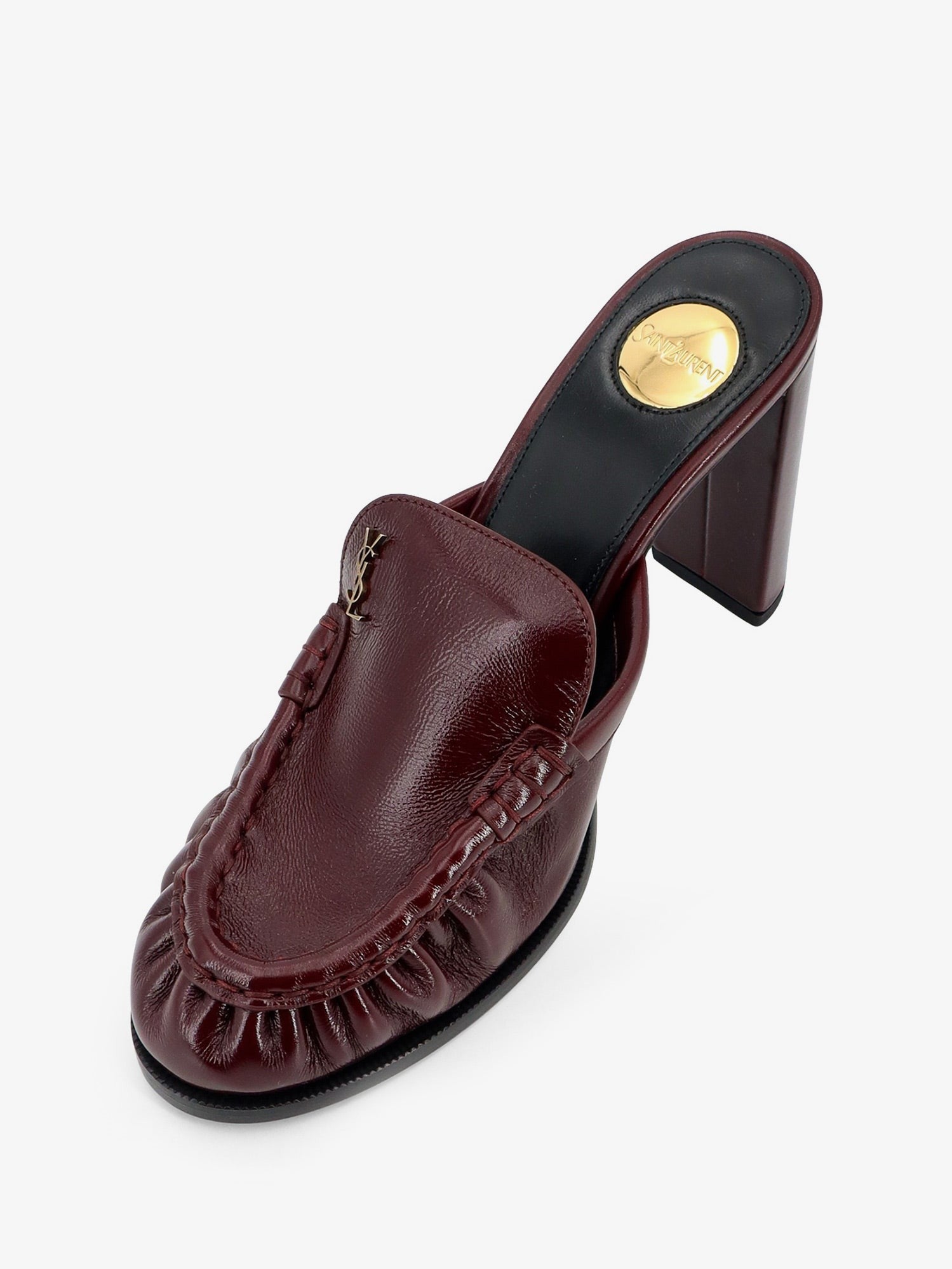 Saint Laurent Women's Le Loafer Leather Sandals Red