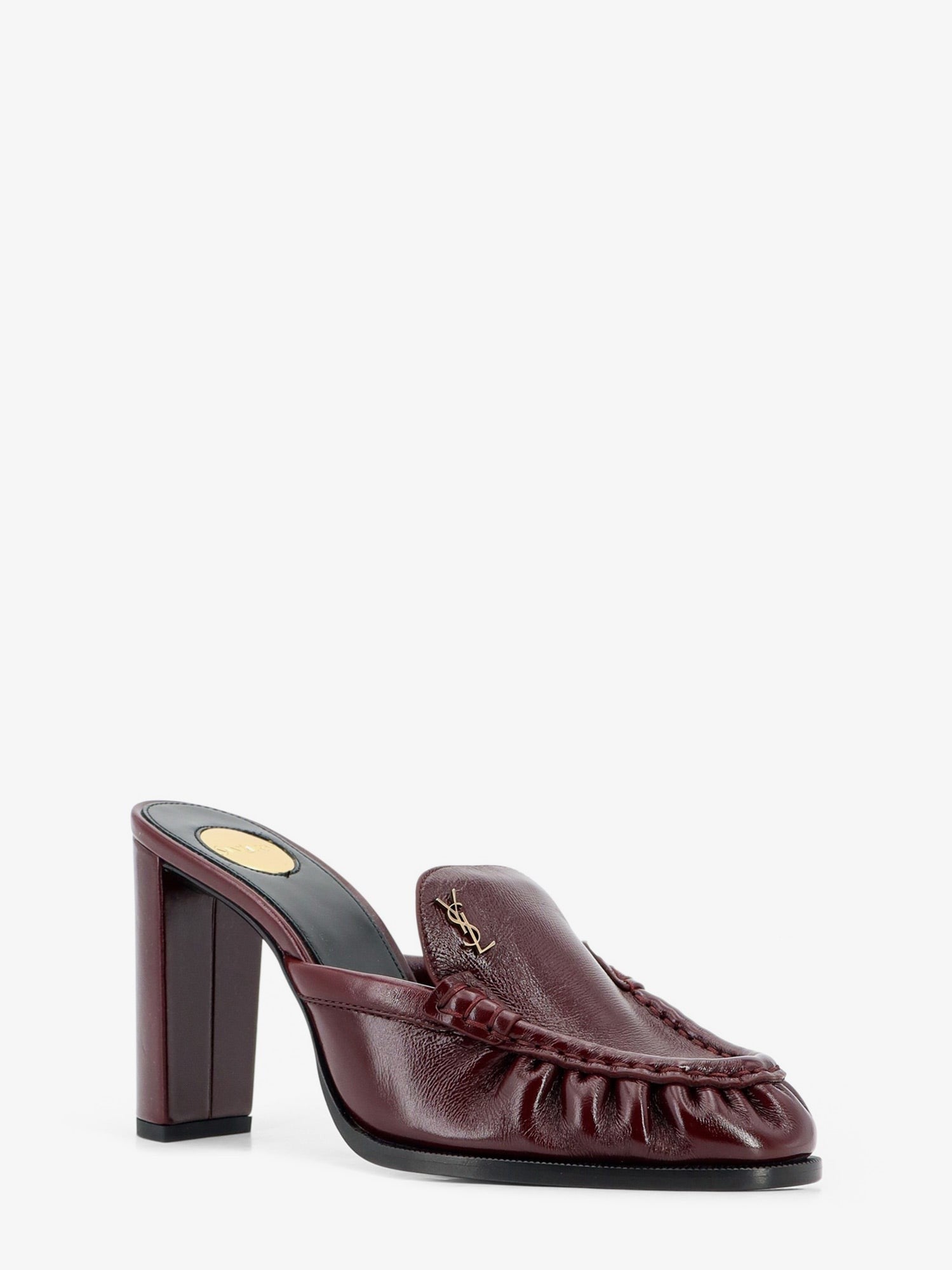 Saint Laurent Women's Le Loafer Leather Sandals Red