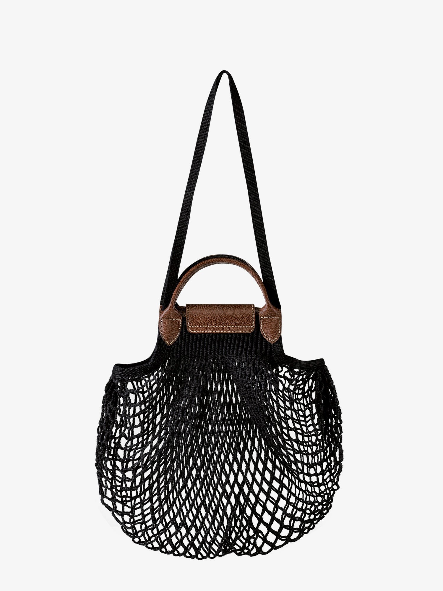 Longchamp Women's Le Pliage Filet Mesh and Leather Shoulder Bag Black