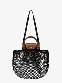 Longchamp Women's Le Pliage Filet Mesh and Leather Shoulder Bag Black