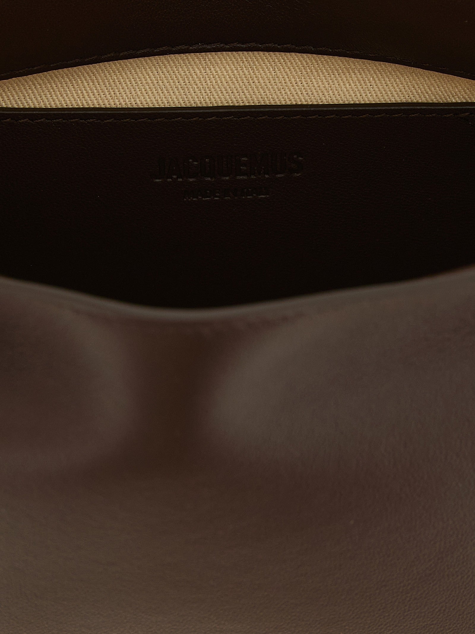 JACQUEMUS Le Sac Rond Carré Clutch Brown