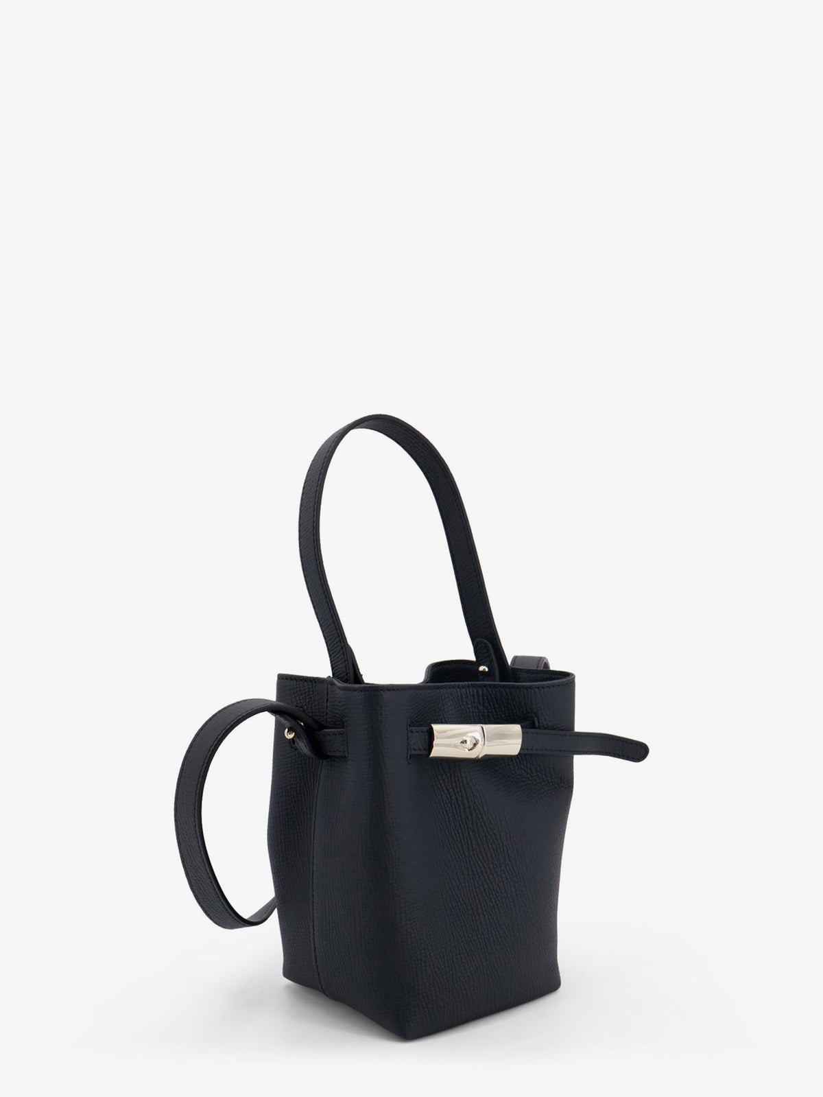 Longchamp Women's Le Smart Leather Bucket Bag Black, view 3
