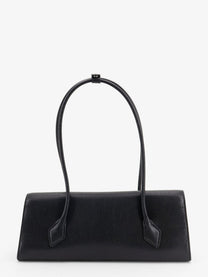 ALAÏA Women's Le Teckel Flap Leather Handbag Black, view 2