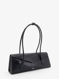 ALAÏA Women's Le Teckel Flap Leather Handbag Black, view 3