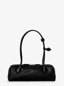 ALAÏA Women's Le Teckel Leather Shoulder Bag Black, view 3