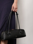 ALAÏA Women's Le Teckel Leather Shoulder Bag Black, view 2