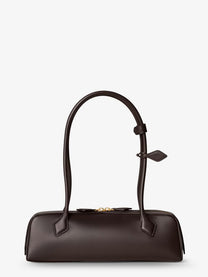 ALAÏA Women's Le Teckel Medium Leather Shoulder Bag Brown