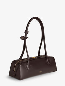 ALAÏA Women's Le Teckel Medium Leather Shoulder Bag Brown