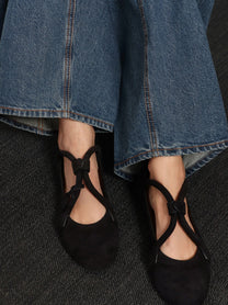 ALAÏA Women's Le Teckel Suede Ballet Flats Black