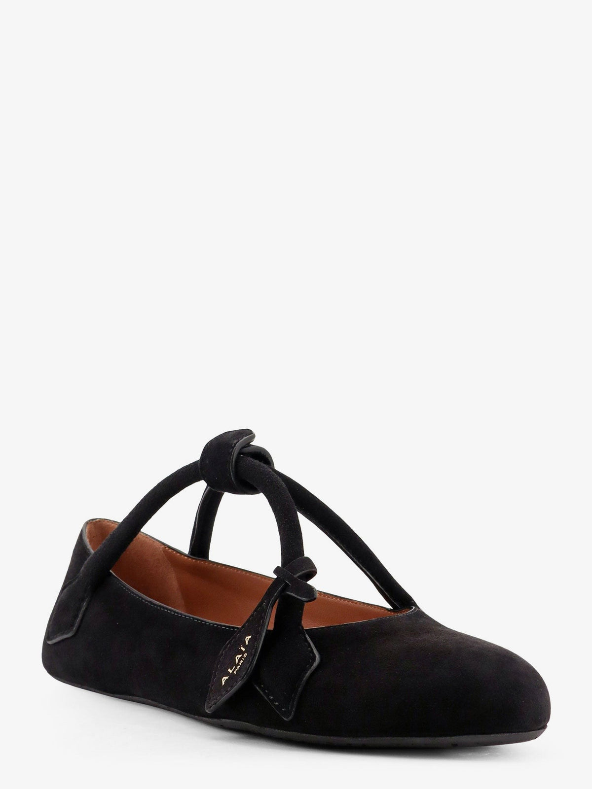 ALAÏA Women's Le Teckel Suede Ballet Flats Black, view 3