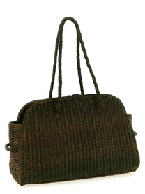 JACQUEMUS Le Turismo Raphia Shopping Bag Green