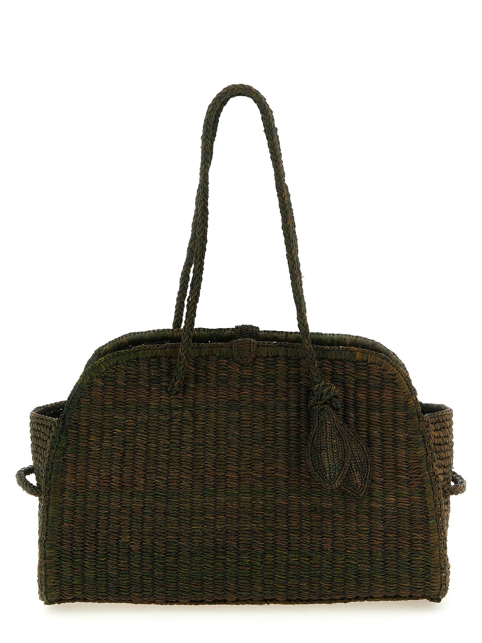 JACQUEMUS Le Turismo Raphia Shopping Bag Green