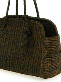 JACQUEMUS Le Turismo Raphia Shopping Bag Green