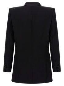 Balmain Leaf Embroidery Blazer Black