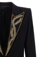 Balmain Leaf Embroidery Blazer Black, view 3
