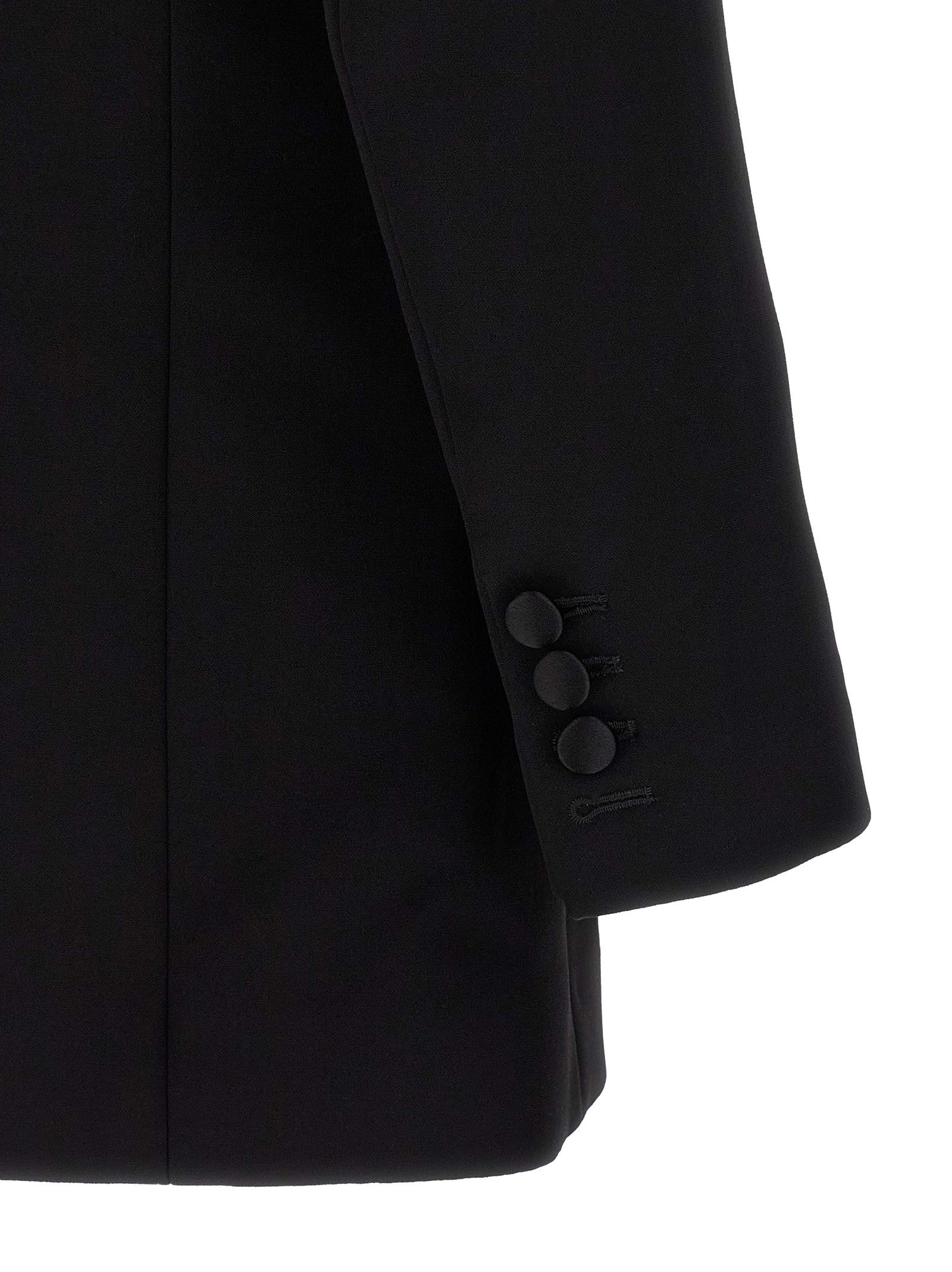Balmain Leaf Embroidery Blazer Black