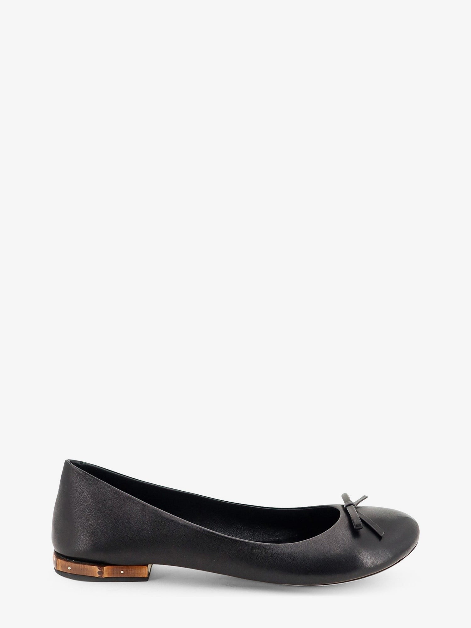 Gucci Women's Leather and Bamboo Ballrinas Black