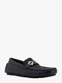 Fendi Men's Leather and Canvas Loafers Black