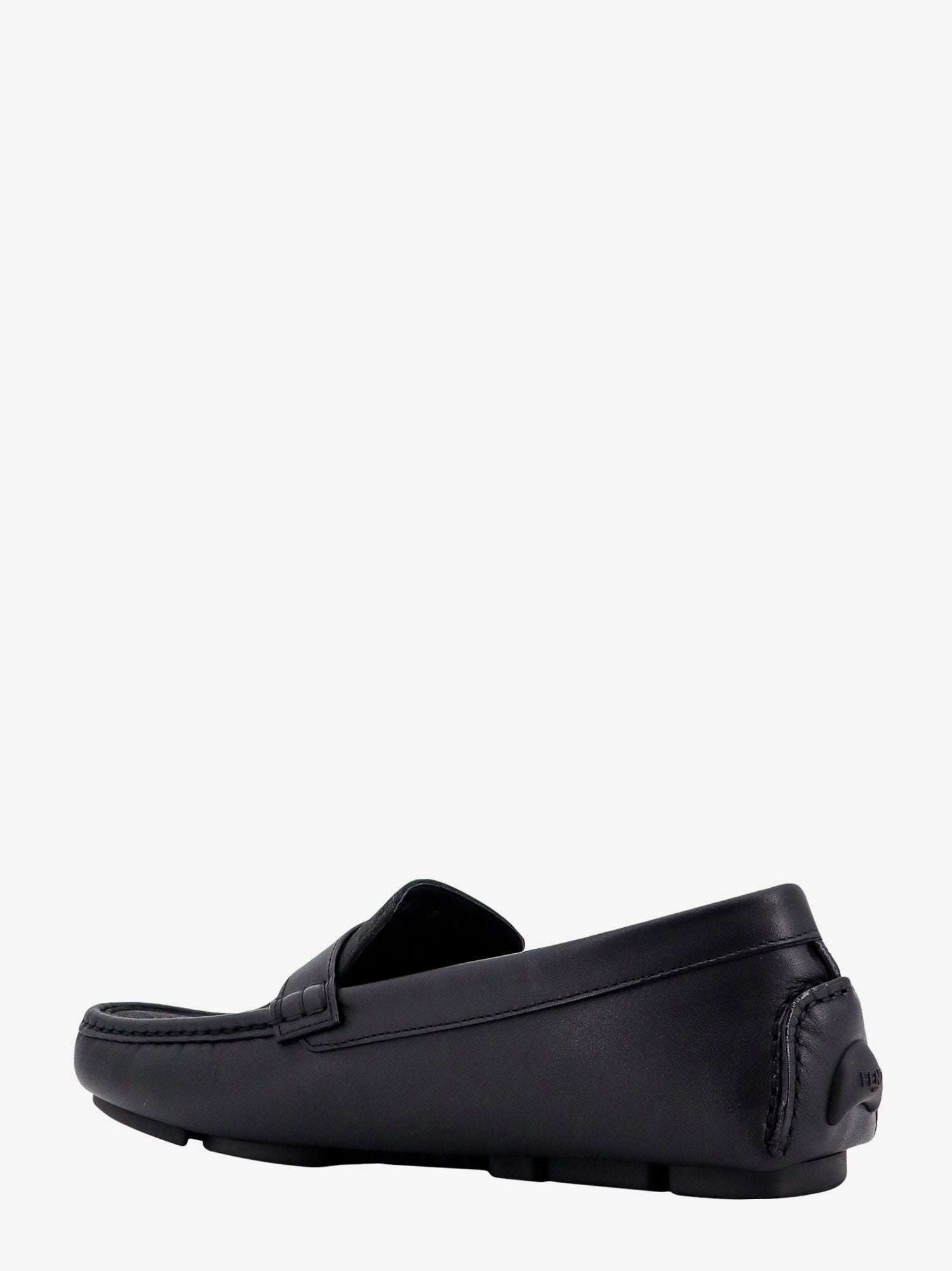 Fendi Men's Leather and Canvas Loafers Black