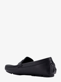 Fendi Men's Leather and Canvas Loafers Black