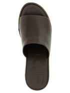Brunello Cucinelli Leather and Raffia Wedges Brown, view 4