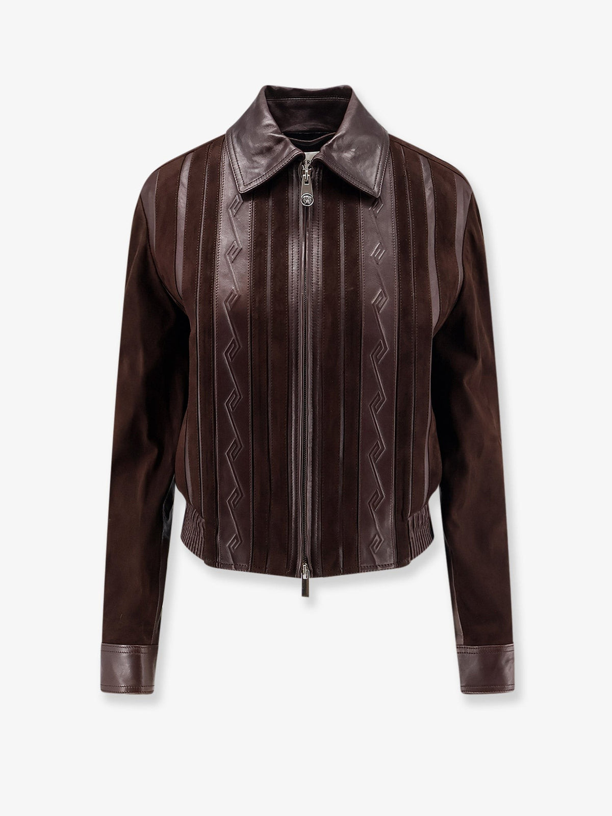 Versace Women's Leather and Suede Jacket Brown