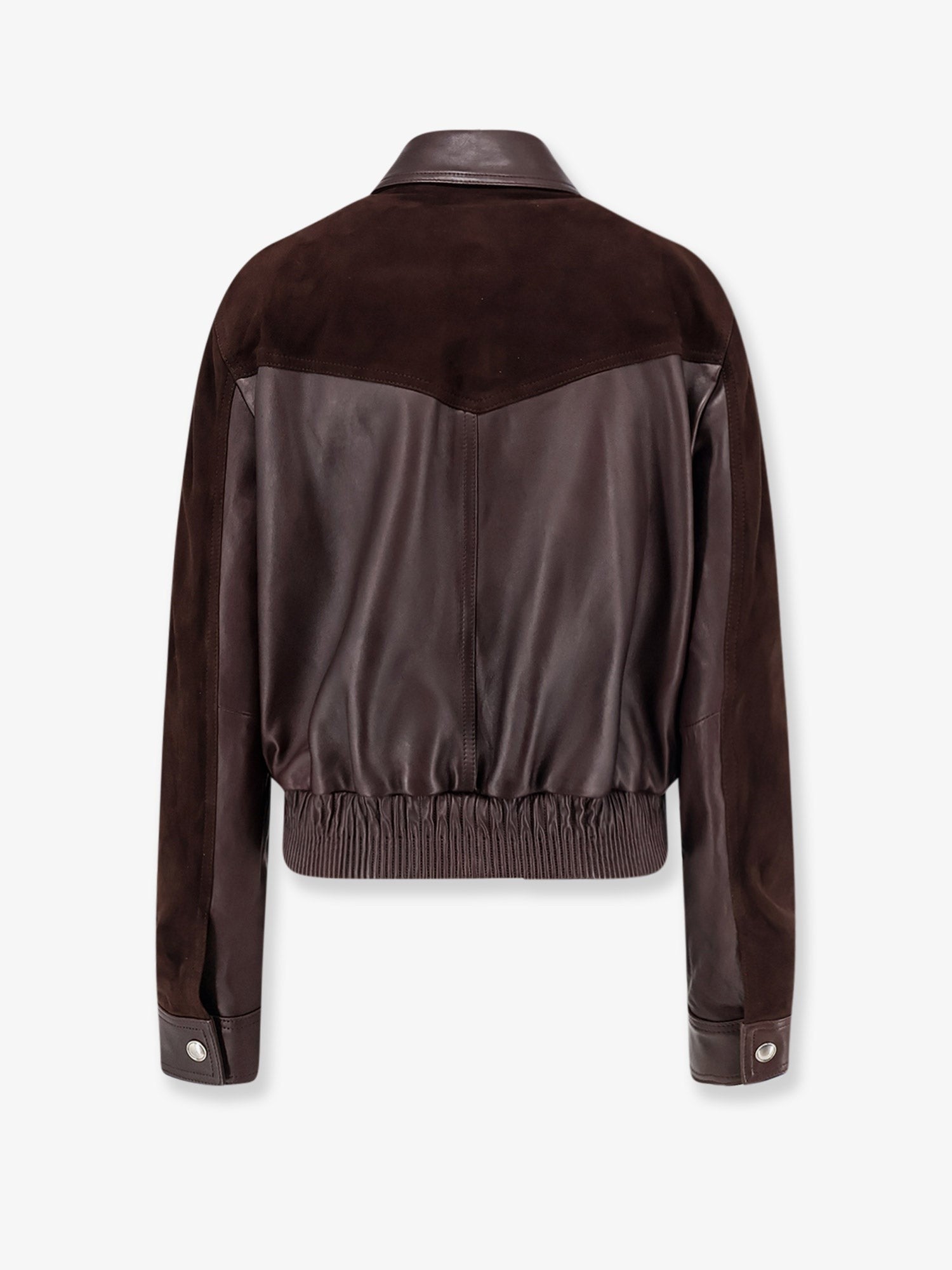 Versace Women's Leather and Suede Jacket Brown
