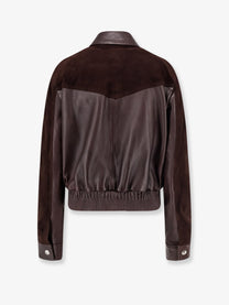 Versace Women's Leather and Suede Jacket Brown
