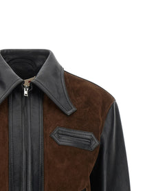 Marni Leather and Suede Jacket Black