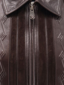 Versace Women's Leather and Suede Jacket Brown