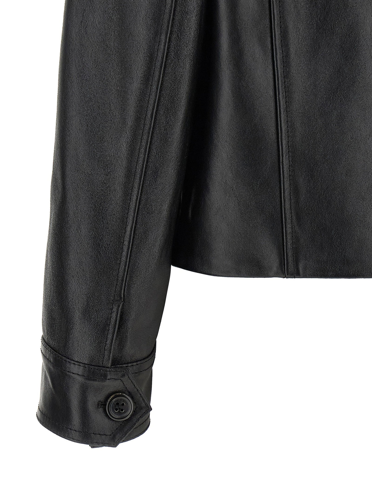 Marni Leather and Suede Jacket Black