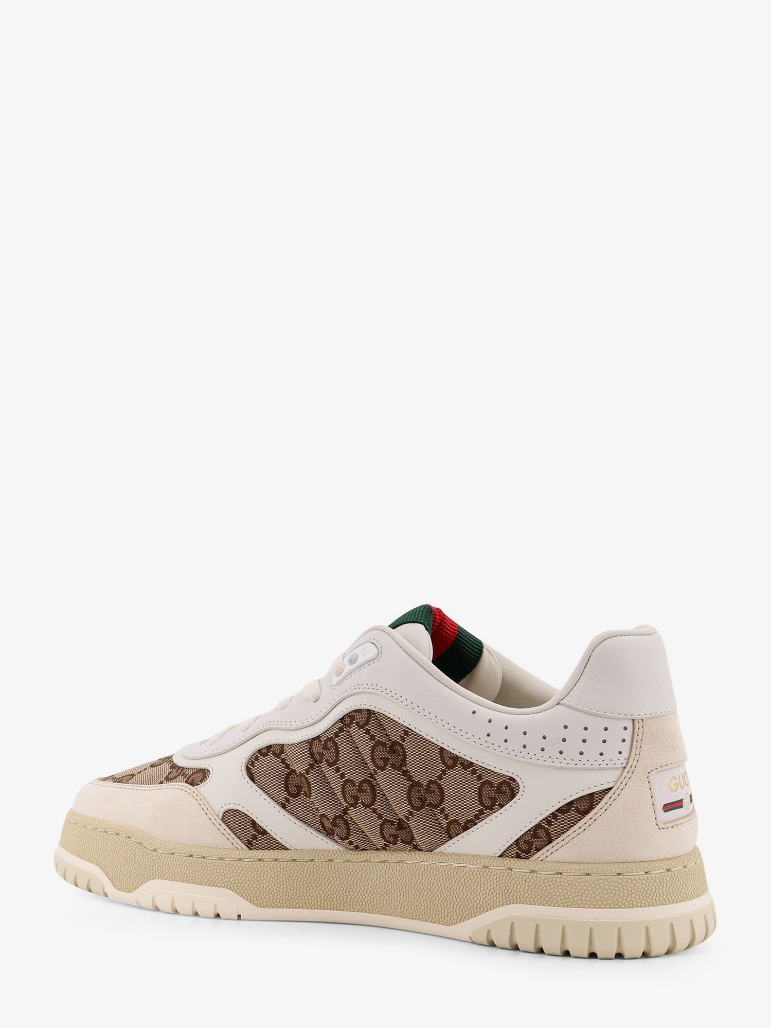 Gucci Men's Leather and Suede Low Top Re Web Sneakers White